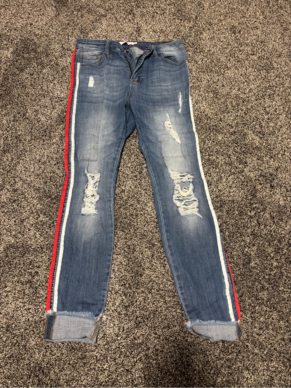 Cello Light Blue Denim Jeans with Red Stitching